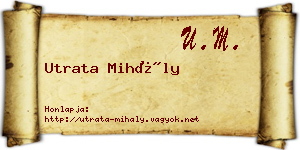 Utrata Mihály névjegykártya